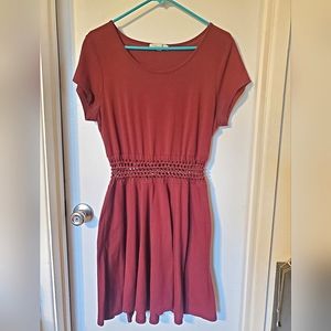 Love, Fire womans Burgundy cute out dress size XL